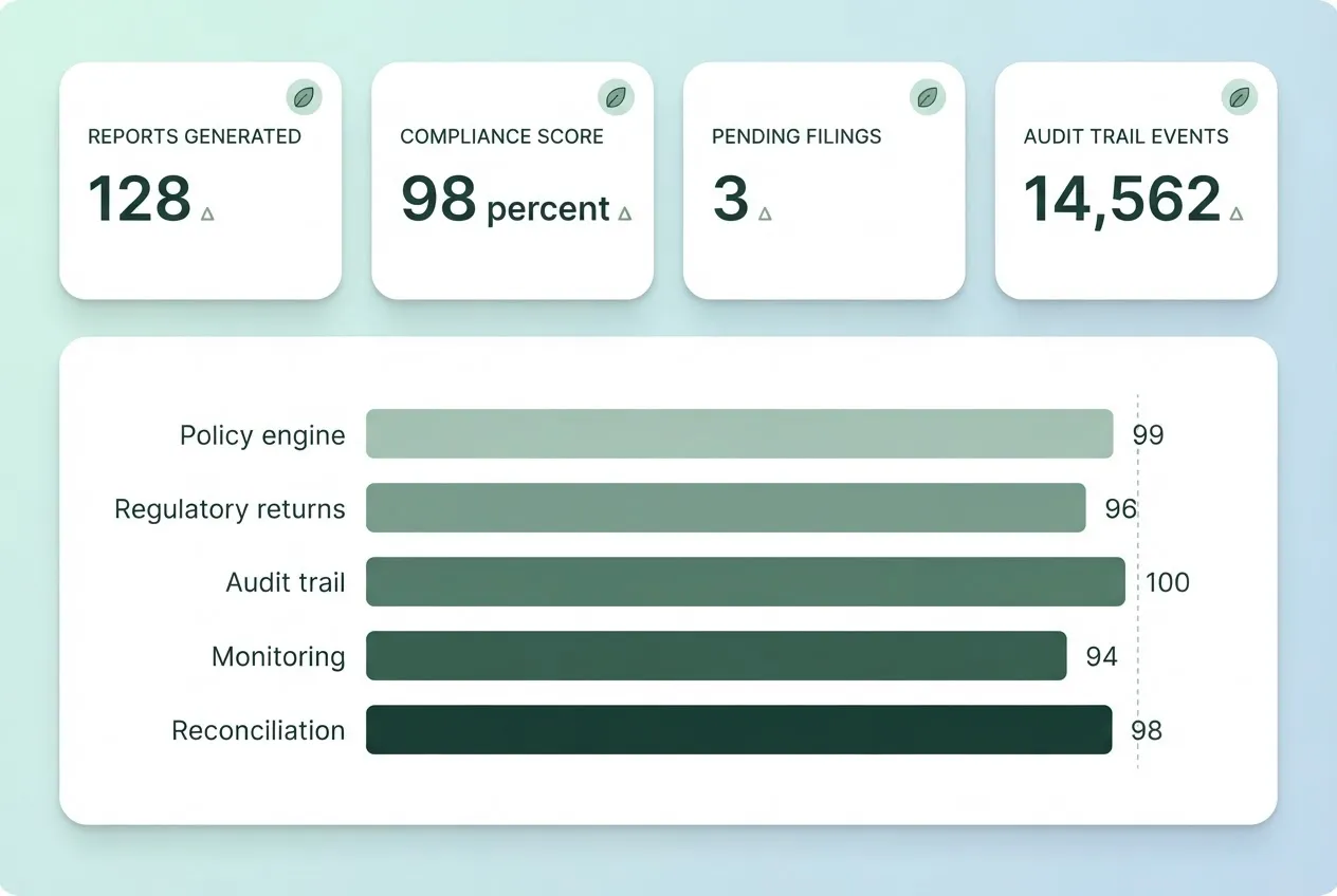 Compliance & Reporting dashboard